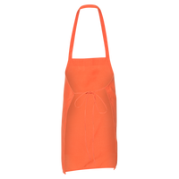 Q-Tees Bib Apron, Orange / Orange, Back view