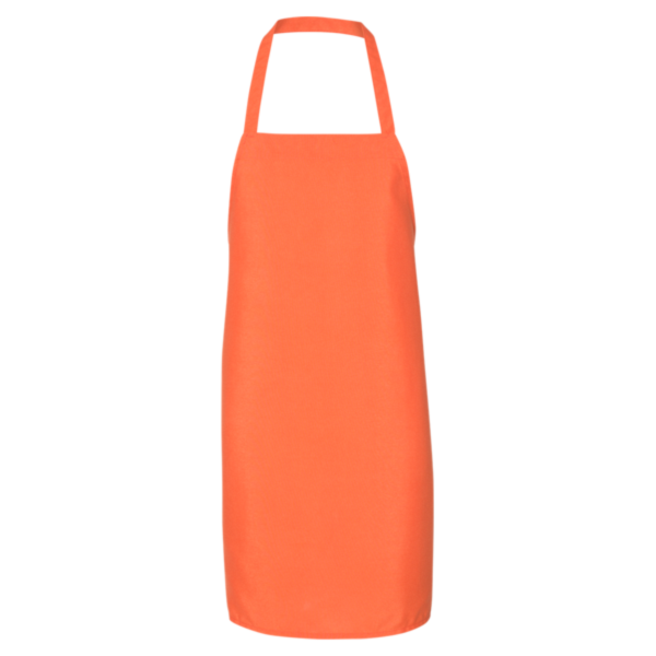 Q-Tees Bib Apron, Orange / Orange, Front view