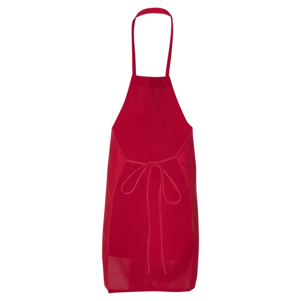 Q-Tees Bib Apron, Red / Red, Back view