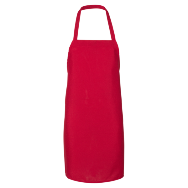 Q-Tees Bib Apron, Red / Red, Front view