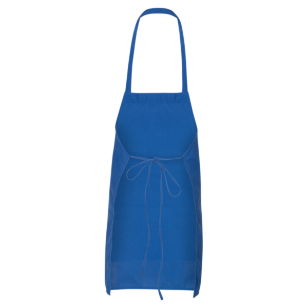 Q-Tees Bib Apron, Royal / Royal, Back view