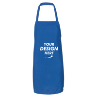 Q-Tees Bib Apron, Royal / Royal, Front view, Mockup