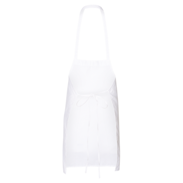 Q-Tees Bib Apron, White / White, Back view