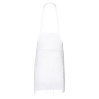 Q-Tees Bib Apron, White / White, Back view