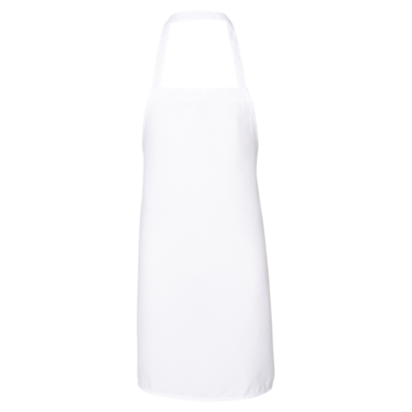Q-Tees Bib Apron, White / White, Front view