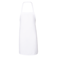 Q-Tees Bib Apron, White / White, Front view