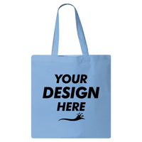 Q-Tees Economical Tote, Carolina Blue, Front view, Mockup