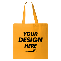 Q-Tees Economical Tote, Gold, Front view, Mockup