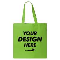 Q-Tees Economical Tote, Lime, Front view, Mockup