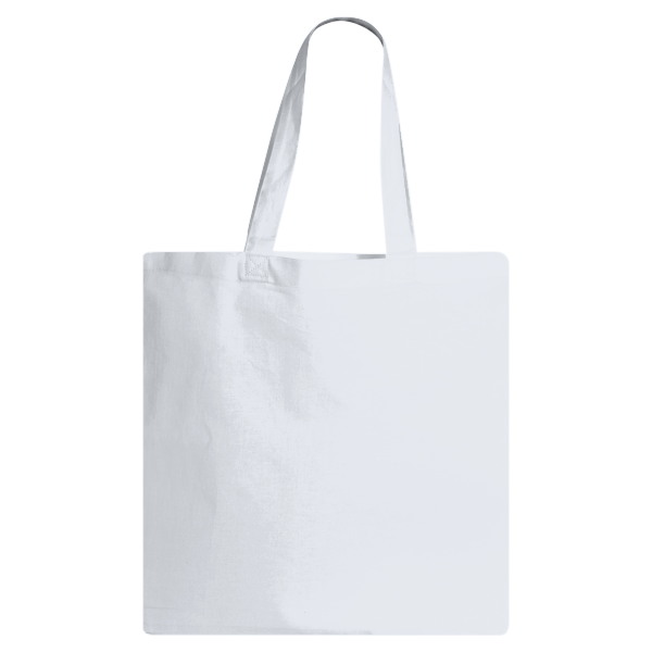 Q-Tees Economical Tote, White, Back view