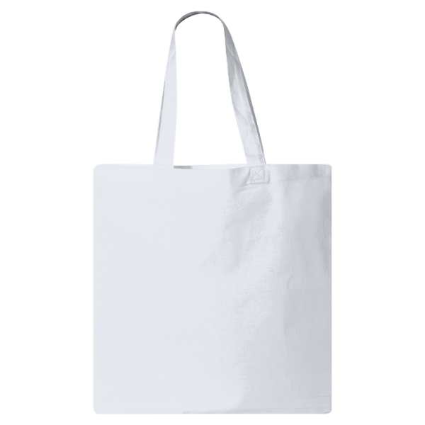 Q-Tees Economical Tote, White, Front view