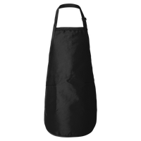 Q-Tees Full-Length Apron with Pockets, Black, Front view