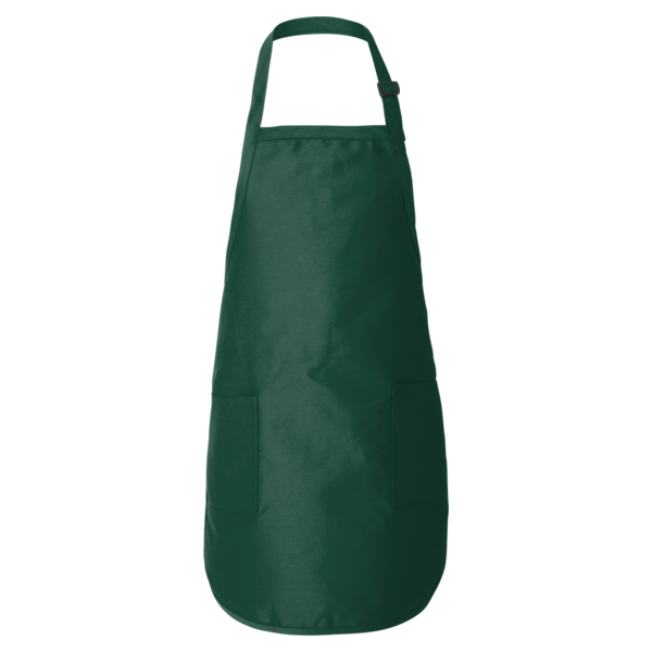 Q-Tees Full-Length Apron with Pockets, Forest, Front view