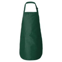 Q-Tees Full-Length Apron with Pockets, Forest, Front view
