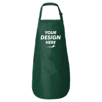 Q-Tees Full-Length Apron with Pockets, Forest, Front view, Mockup