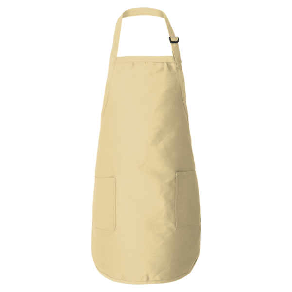 Q-Tees Full-Length Apron with Pockets, Natural, Front view