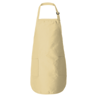 Q-Tees Full-Length Apron with Pockets, Natural, Front view