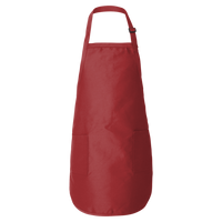 Q-Tees Full-Length Apron with Pockets, Red, Front view
