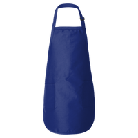Q-Tees Full-Length Apron with Pockets, Royal, Front view