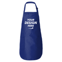 Q-Tees Full-Length Apron with Pockets, Royal, Front view, Mockup