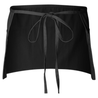 Q-Tees Waist Apron with Pockets, Black, Back view
