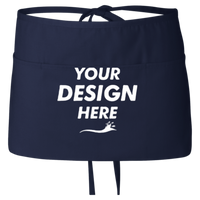 Q-Tees Waist Apron with Pockets, Navy, Front view, Mockup