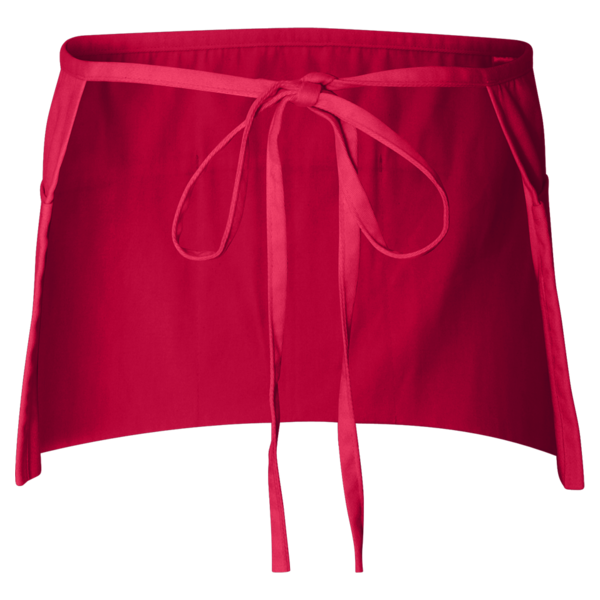 Q-Tees Waist Apron with Pockets, Red, Back view