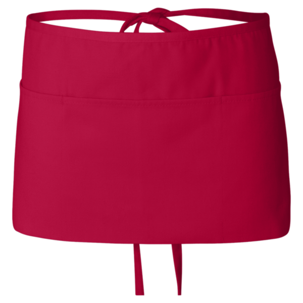 Q-Tees Waist Apron with Pockets, Red, Front view