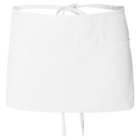 Q-Tees Waist Apron with Pockets, White, Front view