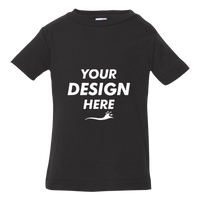 Rabbit Skins Infant Fine Jersey Tee, Black, Front view, Mockup