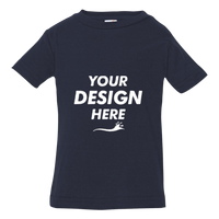Rabbit Skins Infant Fine Jersey Tee, Navy, Front view, Mockup