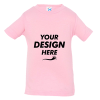 Rabbit Skins Infant Fine Jersey Tee, Pink, Front view, Mockup