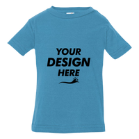 Rabbit Skins Infant Fine Jersey Tee, Turquoise, Front view, Mockup