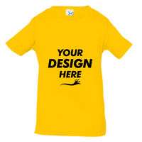 Rabbit Skins Infant Fine Jersey Tee, Yellow, Front view, Mockup