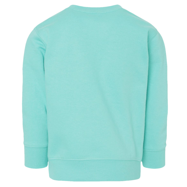 Rabbit Skins Toddler Fleece Crewneck Sweatshirt, Chill, Back view