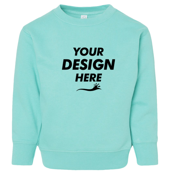 Rabbit Skins Toddler Fleece Crewneck Sweatshirt, Chill, Front view, Mockup