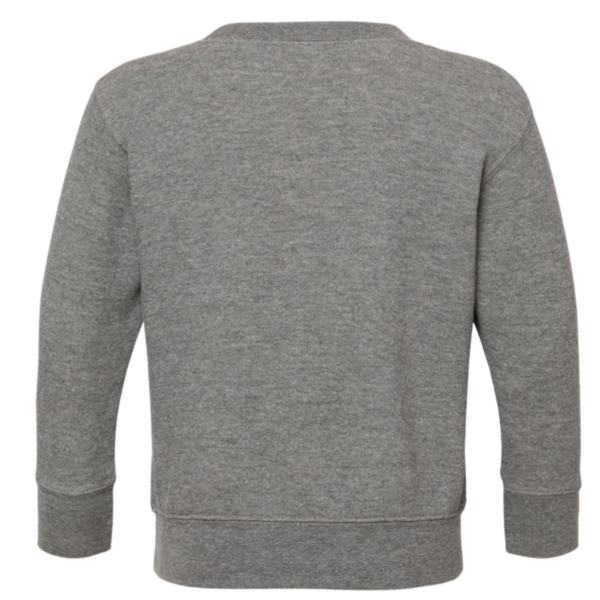 Rabbit Skins Toddler Fleece Crewneck Sweatshirt, Granite Heather, Back view