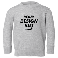 Rabbit Skins Toddler Fleece Crewneck Sweatshirt, Heather, Front view, Mockup