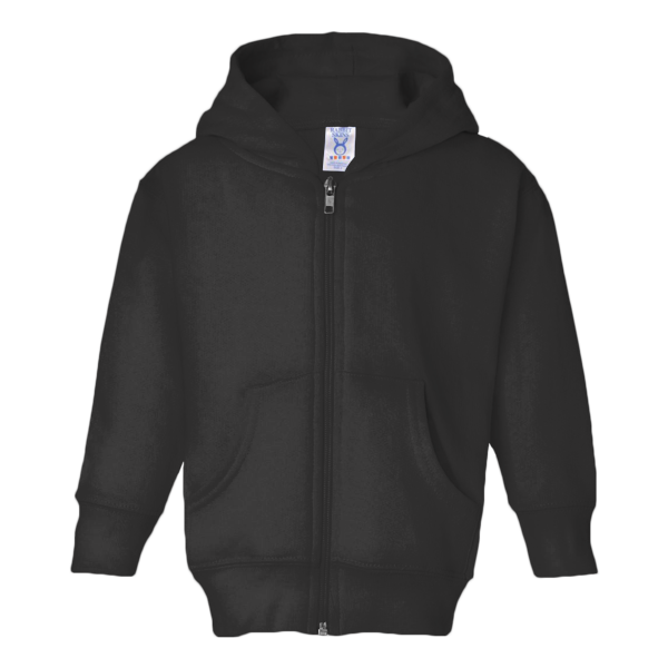 Rabbit Skins Toddler Full-Zip Fleece Hoodie, Vintage Smoke, Front view