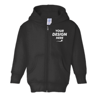 Rabbit Skins Toddler Full-Zip Fleece Hoodie, Vintage Smoke, Front view, Mockup