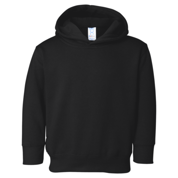 Rabbit Skins Toddler Pullover Fleece Hoodie, Black, Front view