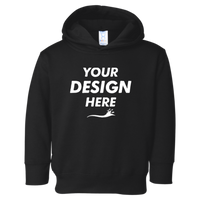 Rabbit Skins Toddler Pullover Fleece Hoodie, Black, Front view, Mockup