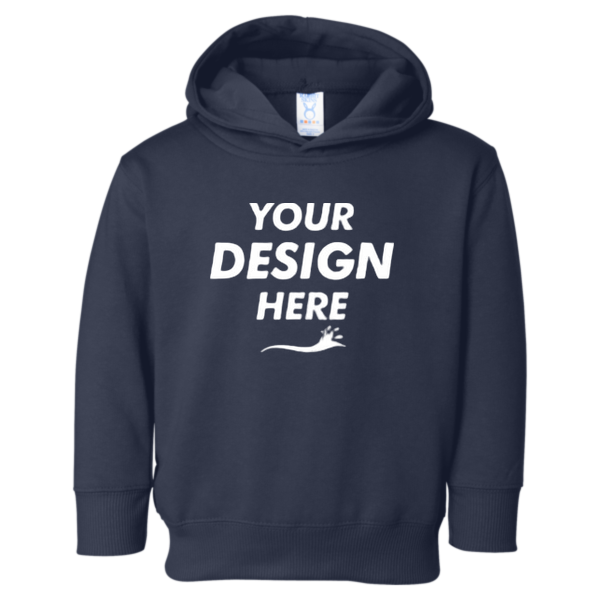 Rabbit Skins Toddler Pullover Fleece Hoodie, Navy, Front view, Mockup