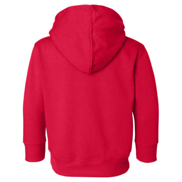 Rabbit Skins Toddler Pullover Fleece Hoodie, Red, Back view