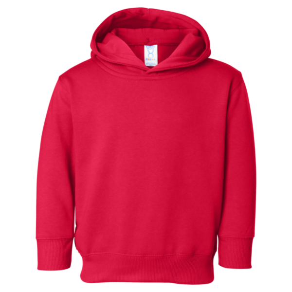 Rabbit Skins Toddler Pullover Fleece Hoodie, Red, Front view
