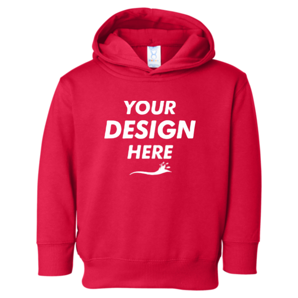 Rabbit Skins Toddler Pullover Fleece Hoodie, Red, Front view, Mockup