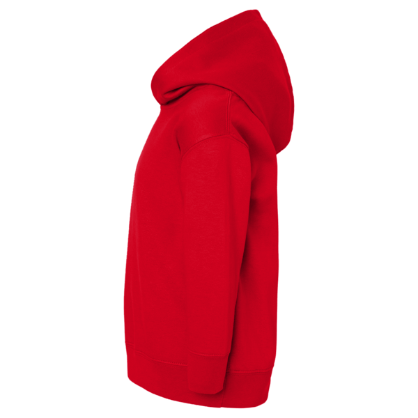 Rabbit Skins Toddler Pullover Fleece Hoodie, Red, Left Sleeve view