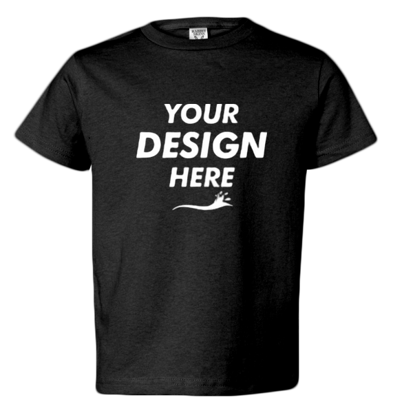 Rabbit Skins Youth Juvy T-Shirt, Black, Front view, Mockup
