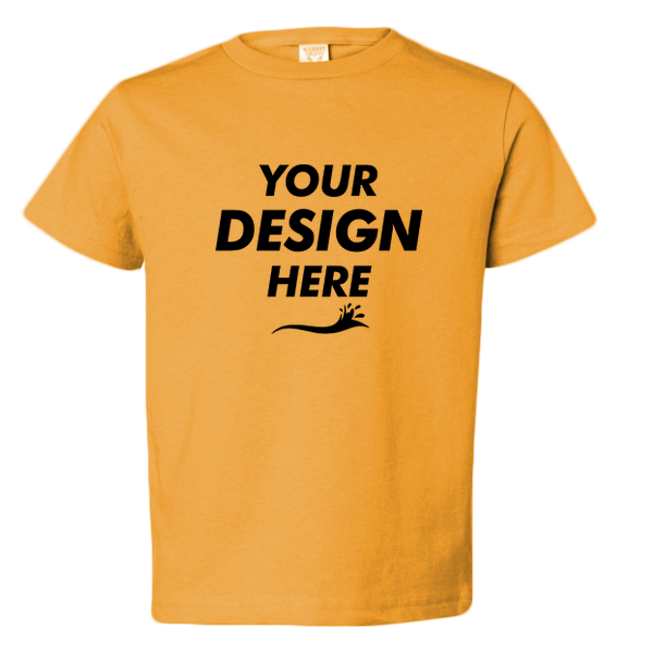 Rabbit Skins Youth Juvy T-Shirt, Gold, Front view, Mockup