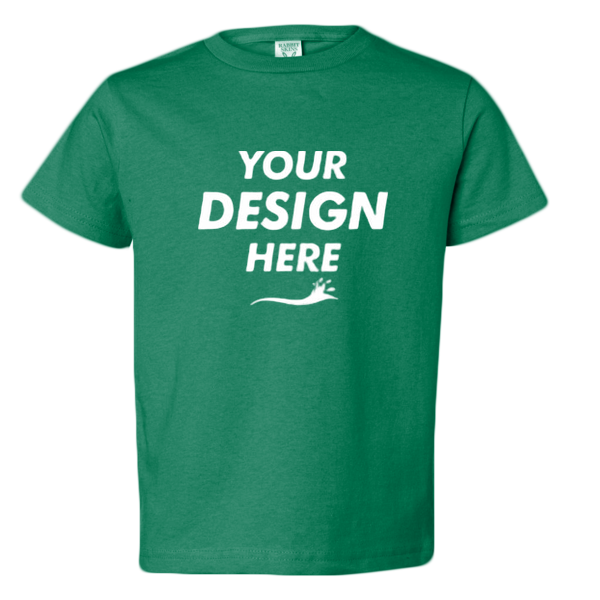 Rabbit Skins Youth Juvy T-Shirt, Kelly Green, Front view, Mockup